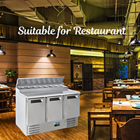 Suitable for Restaurant and Bar: Blue Star Kitchen Refrigerator-Saladettes 3 Door Suitable for Restaurant and Bar: Blue Star Kitchen Refrigerator-Saladettes 3 Door