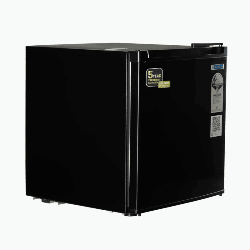 Blue Star MR60-GB mini fridge with interior light.