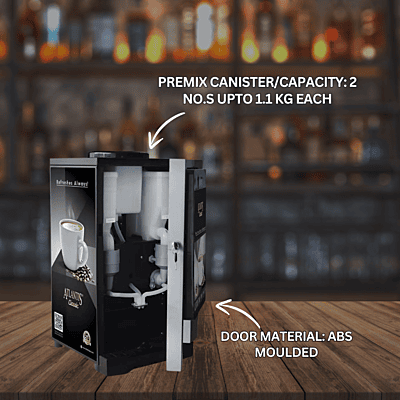 User-friendly Atlantis Classic 2-lane tea and coffee vending machine. User-friendly Atlantis Classic 2-lane tea and coffee vending machine.