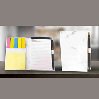 Marble Wrapper Sticky Notes with pen