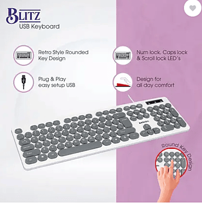 Zebion Usb Keyboard Blitz  (Grey)