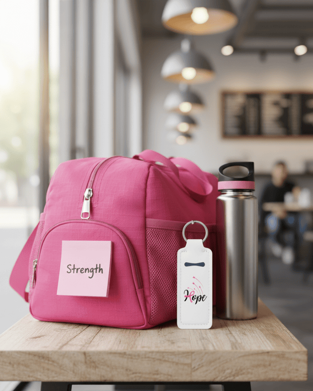 Breast Cancer Awareness Lip Balm Keychains