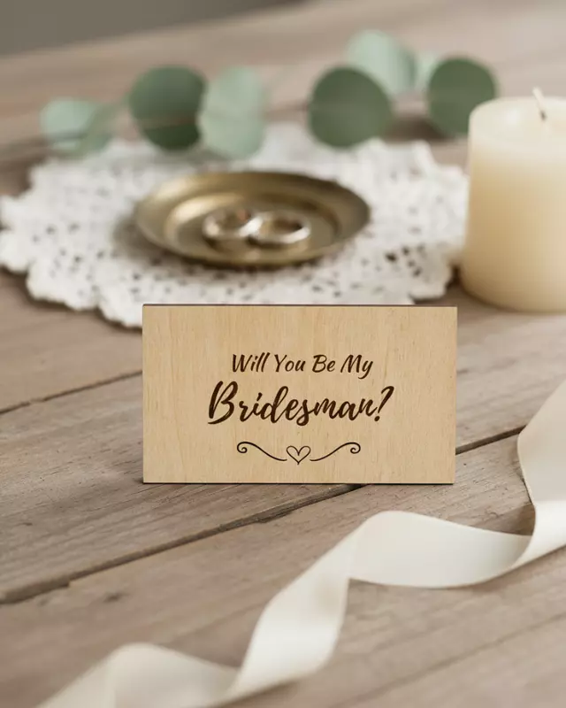 Heirloom Collection Bride’s Proposal Cards featuring engraved personalized bridal party cards.