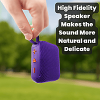 Portable Bluetooth Speaker - Waterproof Mini Wireless Speaker with Deep Bass, LED Buttons & Strap (Purple/Red)