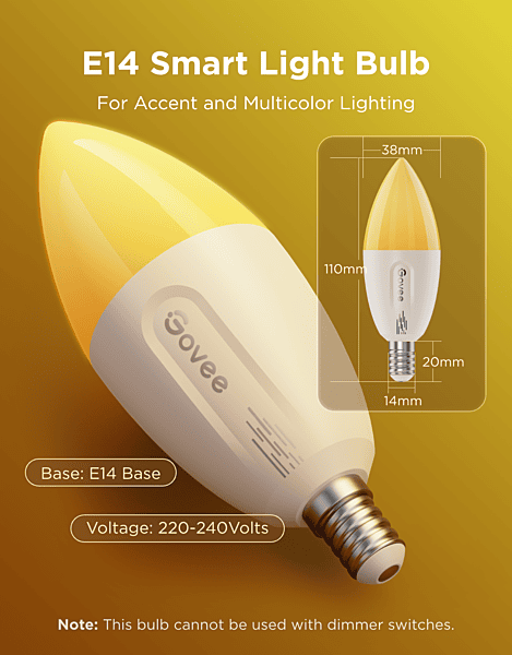 Govee RGBWW Smart LED Bulb (2 Pack) --E14