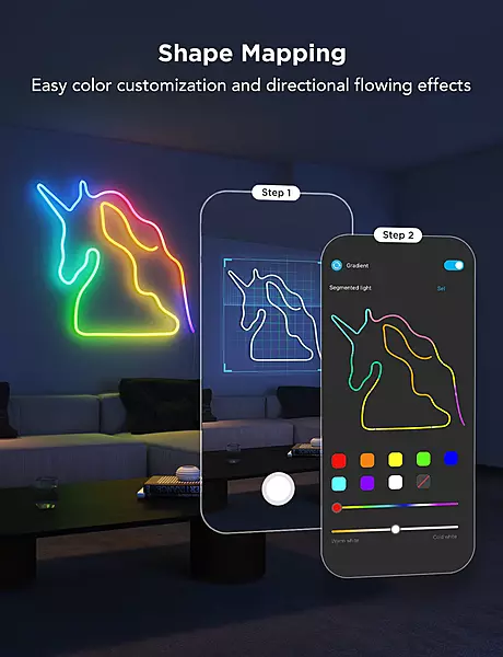 Govee 3M Neon Preinstalled Strip Light White support Matter