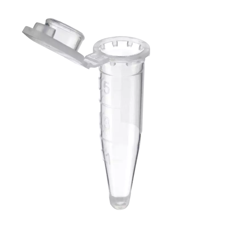 0.5ml Microcentrifuge Tubes, with safe lock,Clear, Non-Sterile,DNase & RNase Free,  Safe-lock, 500 Pieces/Bag/Pack, 10 Packs/Case