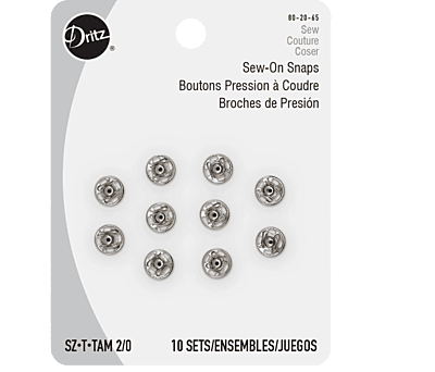 SEW ON SNAPS-NICKEL-SIZE 2/0