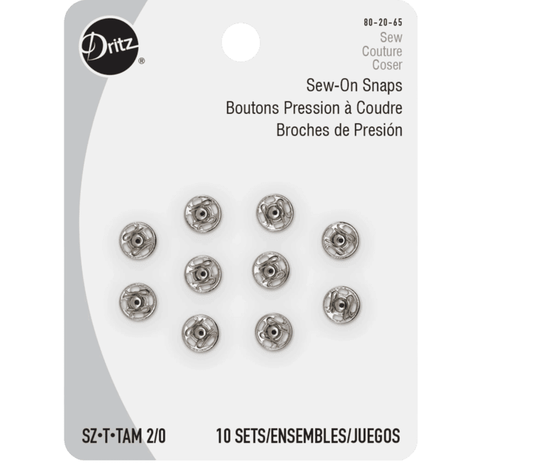 SEW ON SNAPS-NICKEL-SIZE 2/0 SEW ON SNAPS-NICKEL-SIZE 2/0