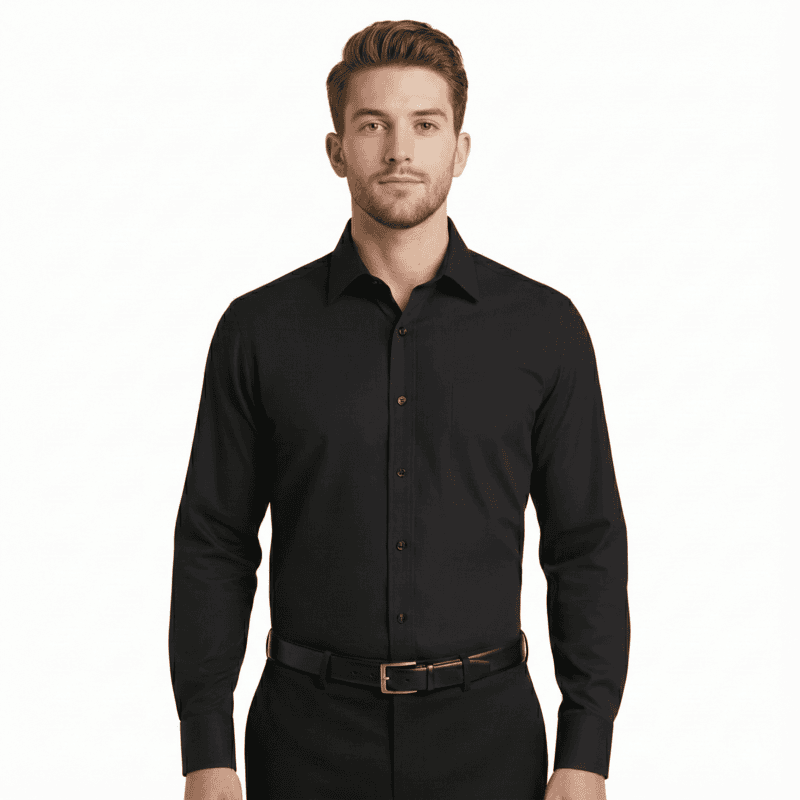 Men’s Hospitality Dress Shirt – Twill Poly-Cotton, Professional Service Wear