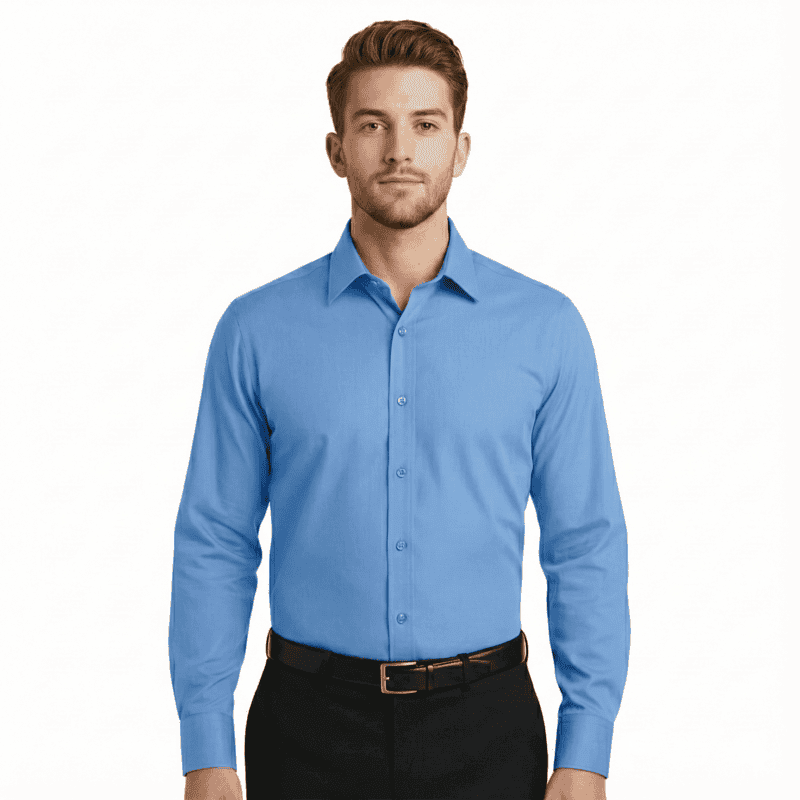 Men’s Hospitality Dress Shirt – Twill Poly-Cotton, Professional Service Wear