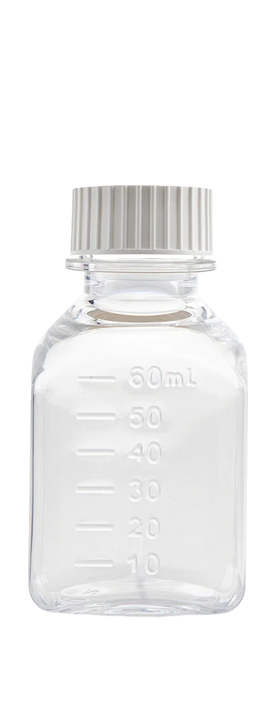 EZBio Media Bottle 60mL PETG 24-415 Closed Cap
