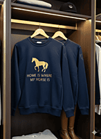 Sudadera Azul Home is where my horse is - Originales Quidam