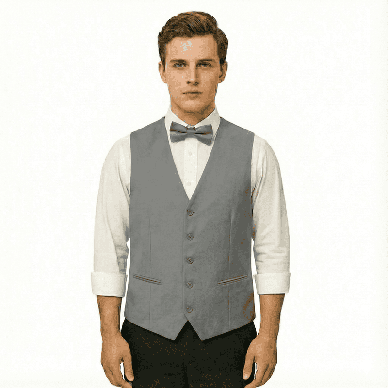 Men’s Hospitality Waistcoat – 4-Button Blazer Collar, England TR Fabric