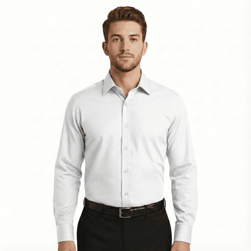 Men’s Hospitality Dress Shirt – Twill Poly-Cotton, Professional Service Wear