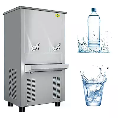 "Western SWC80120 water cooler, demonstrating large capacity, and stainless steel finish." "Western SWC80120 water cooler, demonstrating large capacity, and stainless steel finish."