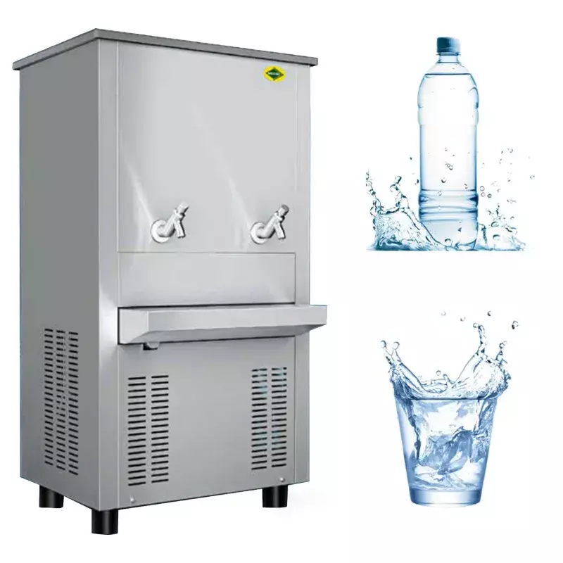"Western SWC80120 water cooler, demonstrating large capacity, and stainless steel finish."