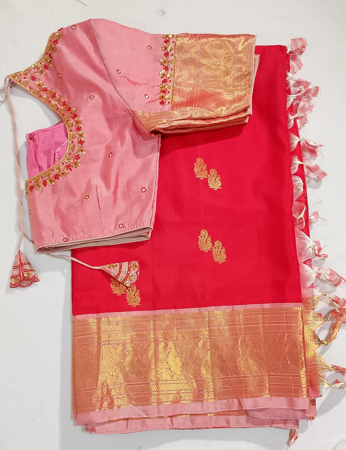 N185: Ready To Ship Beautiful Saree With Stitched Blouse