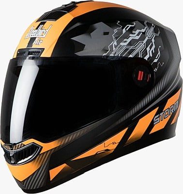 STEELBIRD SBA-1 STORM GLOSSY BLACK/ORANGE C/V (L)