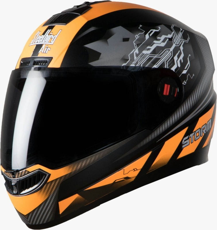 STEELBIRD SBA-1 STORM GLOSSY BLACK/ORANGE C/V (L)