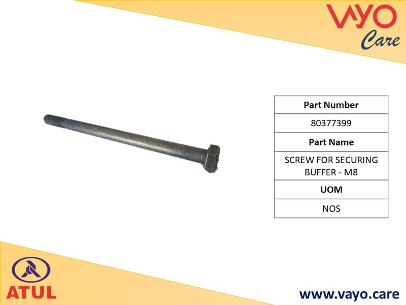 SCREW FOR SECURING BUFFER - M8 - 80377399 - GEM CARGO