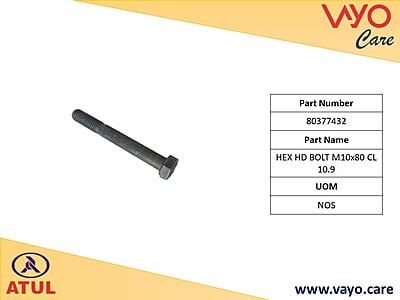 HEX HD BOLT M10X80 CL 10.9 - 80377432 - GEMINI ULTRA