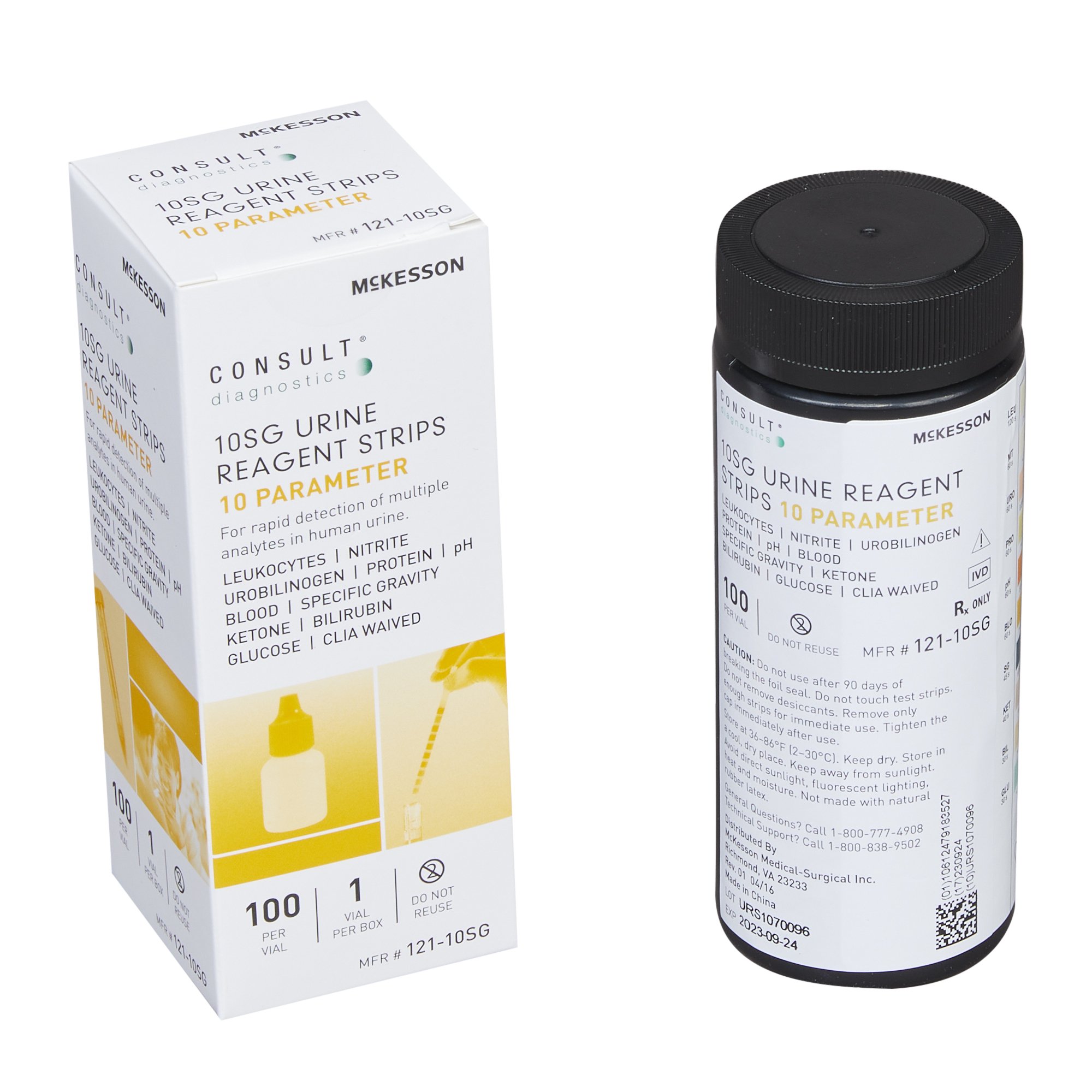 McKesson Consult™ Urinalysis Reagent Test Strips, 10SG, 100 per Bottle (VL/1)