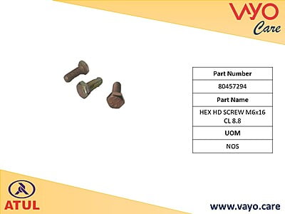 HEX HD SCREW M6X16 CL 8.8 - 80457294 - GEM CARGO