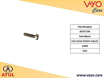 HEX HEAD SCREW M6X25 - 80457298 - GEM CARGO
