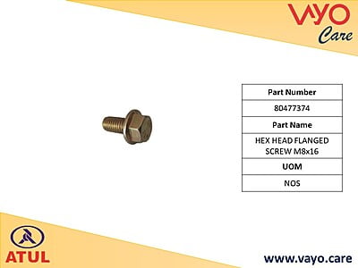 HEX HEAD FLANGED SCREW M8X16 - 80477374 - GEM CARGO