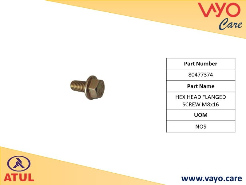 HEX HEAD FLANGED SCREW M8X16 - 80477374 - GEM CARGO