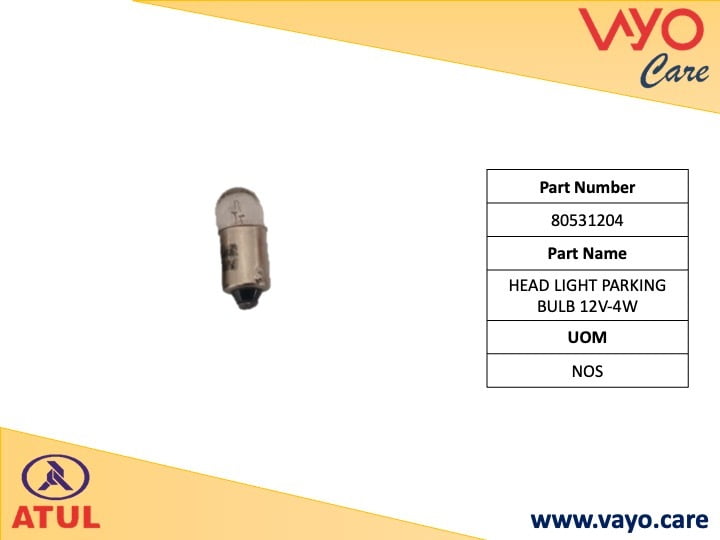 HEAD LIGHT PARKING BULB 12V-4W - 80531204 - GEM CARGO