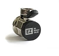 EZ dust cap installed on an oil drain valve, illustrative example; valve sold separately