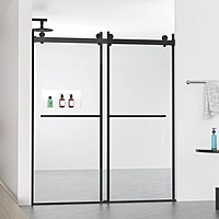 Shower door - 56-60"W x 70"H Frameless Double Sliding Shower