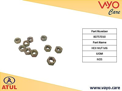 HEX NUT M6 - 80757010 - GEM CARGO