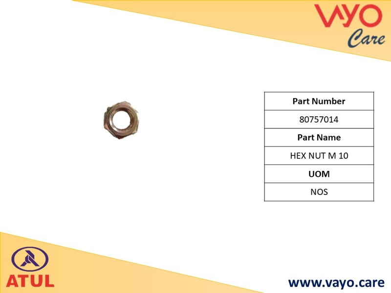 HEX NUT M10 - 80757014 - GEM CARGO