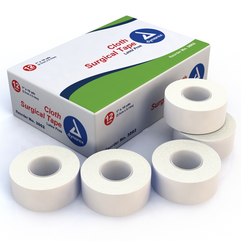 Dynarex® Medical Tape White 1″ x 10 Yard Cloth Non-Sterile