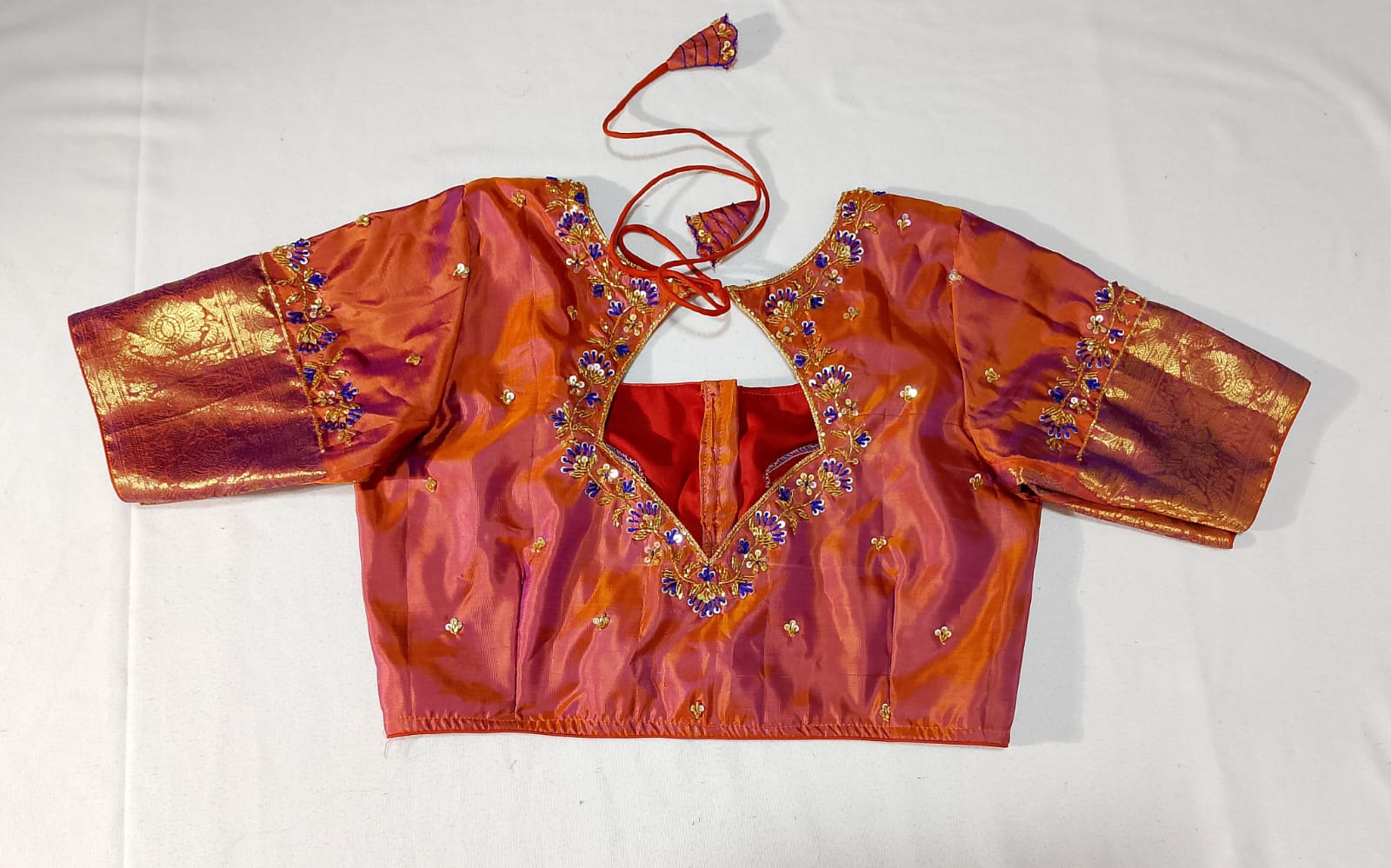 N761:Ready To Ship Beautiful Pure Kanchipattu Saree With Stitched Maggam Work Blouse N761:Ready To Ship Beautiful Pure Kanchipattu Saree With Stitched Maggam Work Blouse
