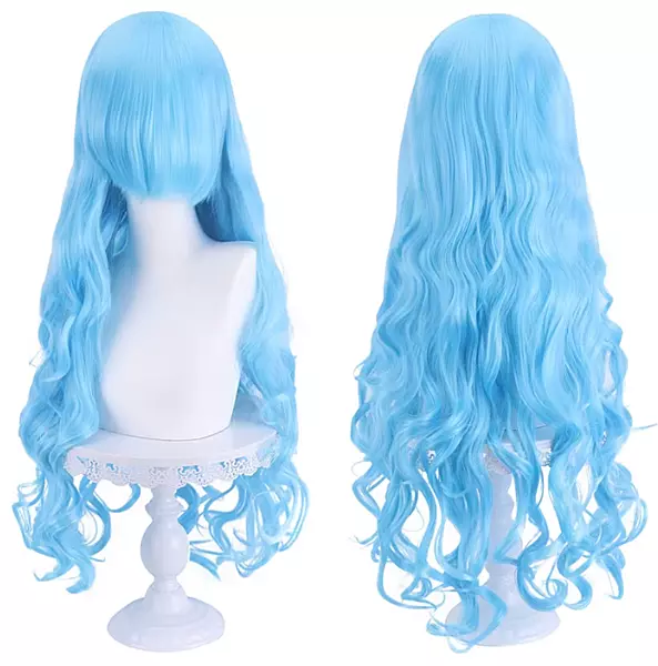 Wig 80cm - Stretched Length Light Blue Wig