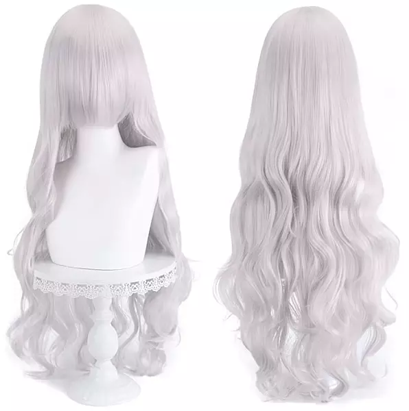 Wig 80cm - Stretched Length Silver Wig