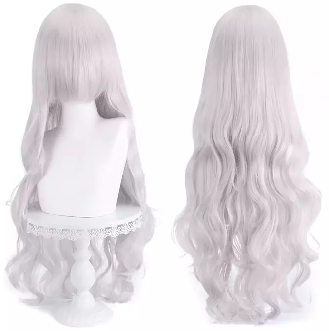 Wig 80cm - Stretched Length Silver Wig