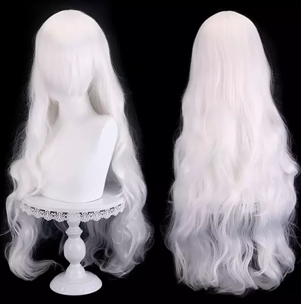 Wig 80cm - Stretched Length White Wig