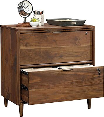 Sauder Clifford Place 29-1/2inW x 18-1/2inD Lateral 2-Drawer File Cabinet, Grand Walnut