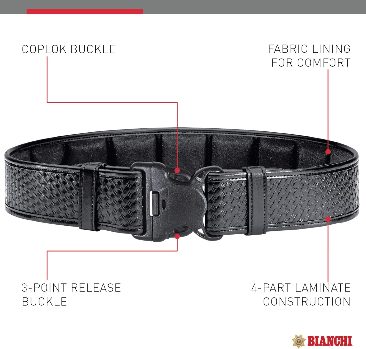 BIANCHI 7955 ErgoTek Duty Belt - 2.25 in (58 mm)