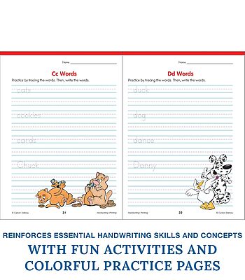 Carson Dellosa K-2 Printing Handwriting Workbook, Writing Book for Kindergarten