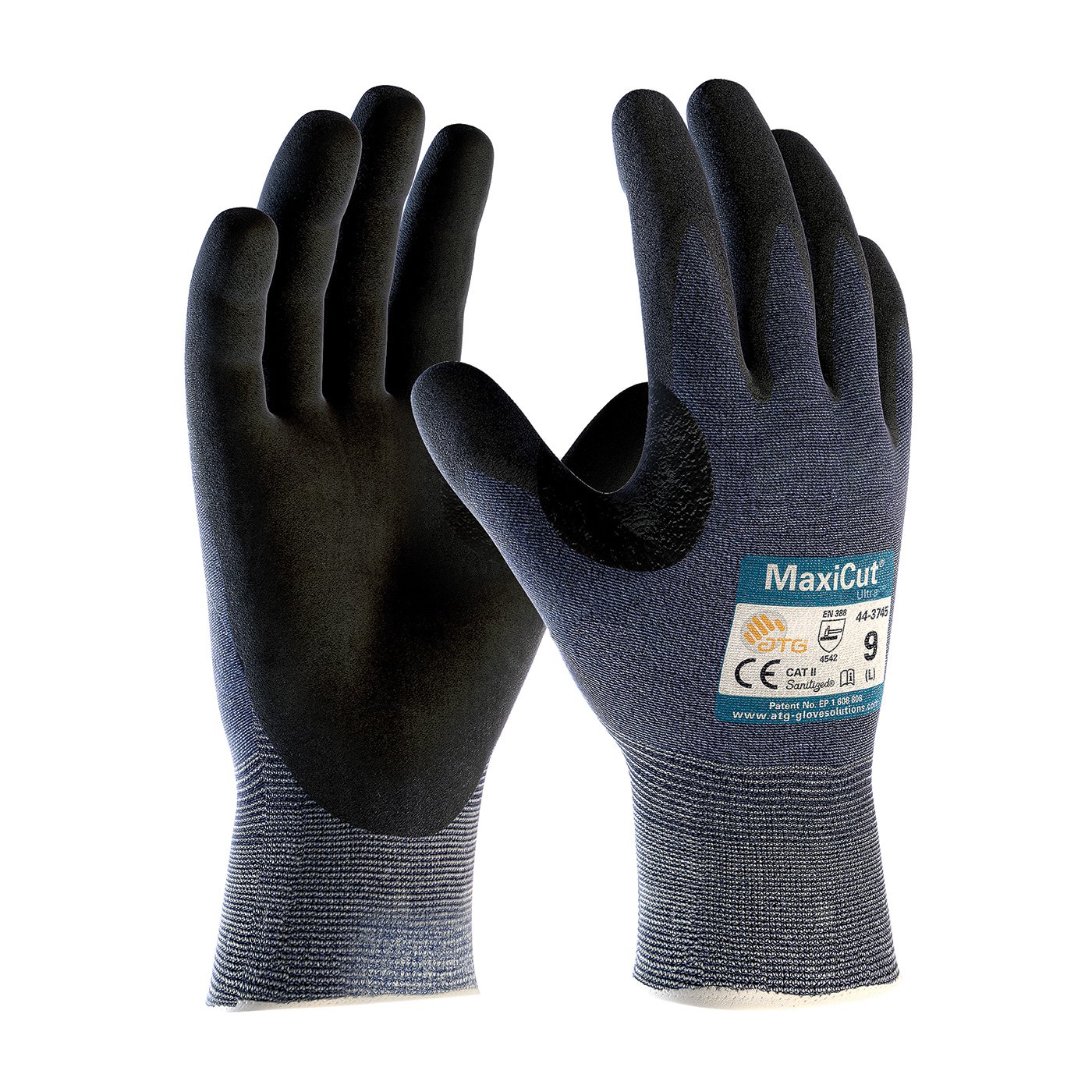 3 Pairs Maxicut Ultra 44-3745/M Seamless Knit Engineered Yarn Work Glove with Premium Nitrile Coated MicroFoam Grip on Palm