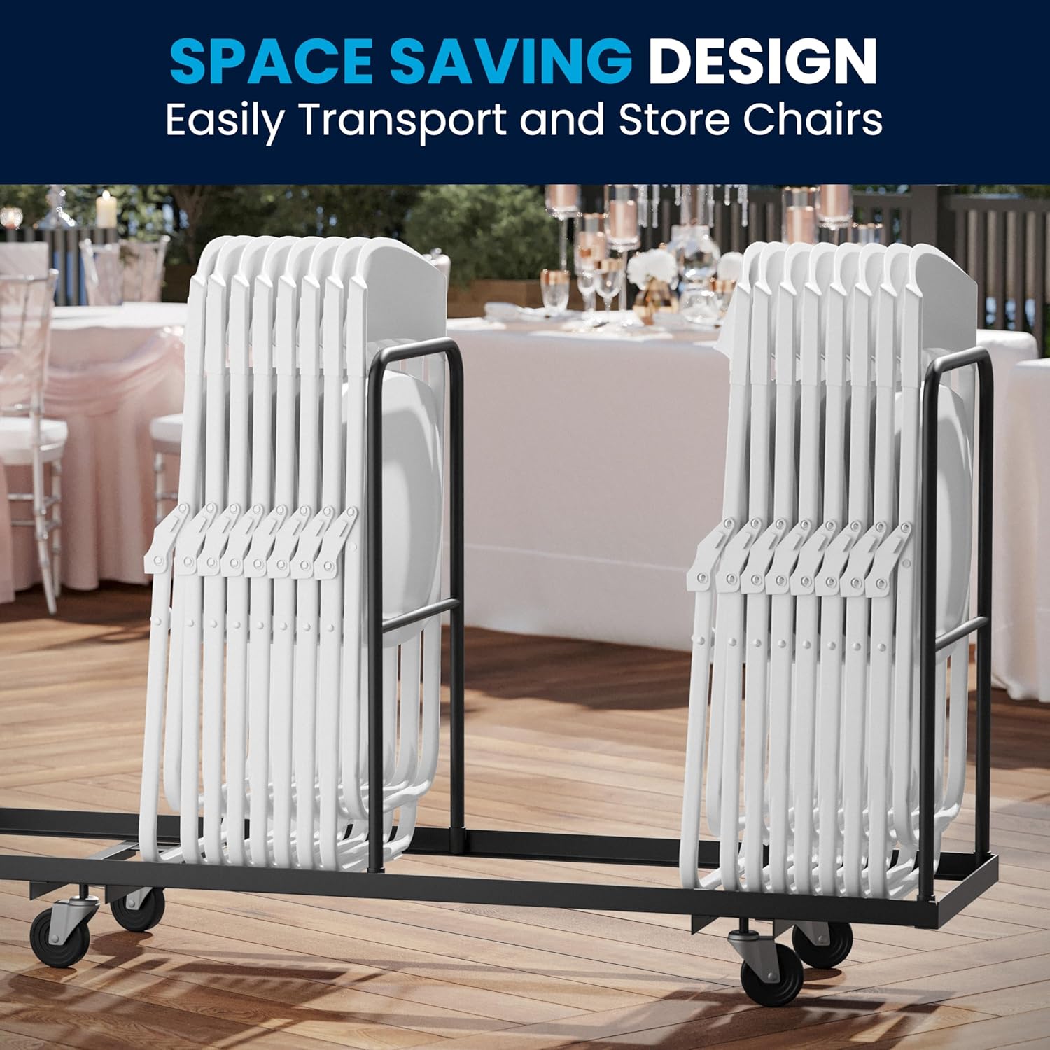 Flash Furniture HERCULES Series 500 lb. Capacity Heavy Duty Plastic Folding Chair with Built-in Ganging Brackets