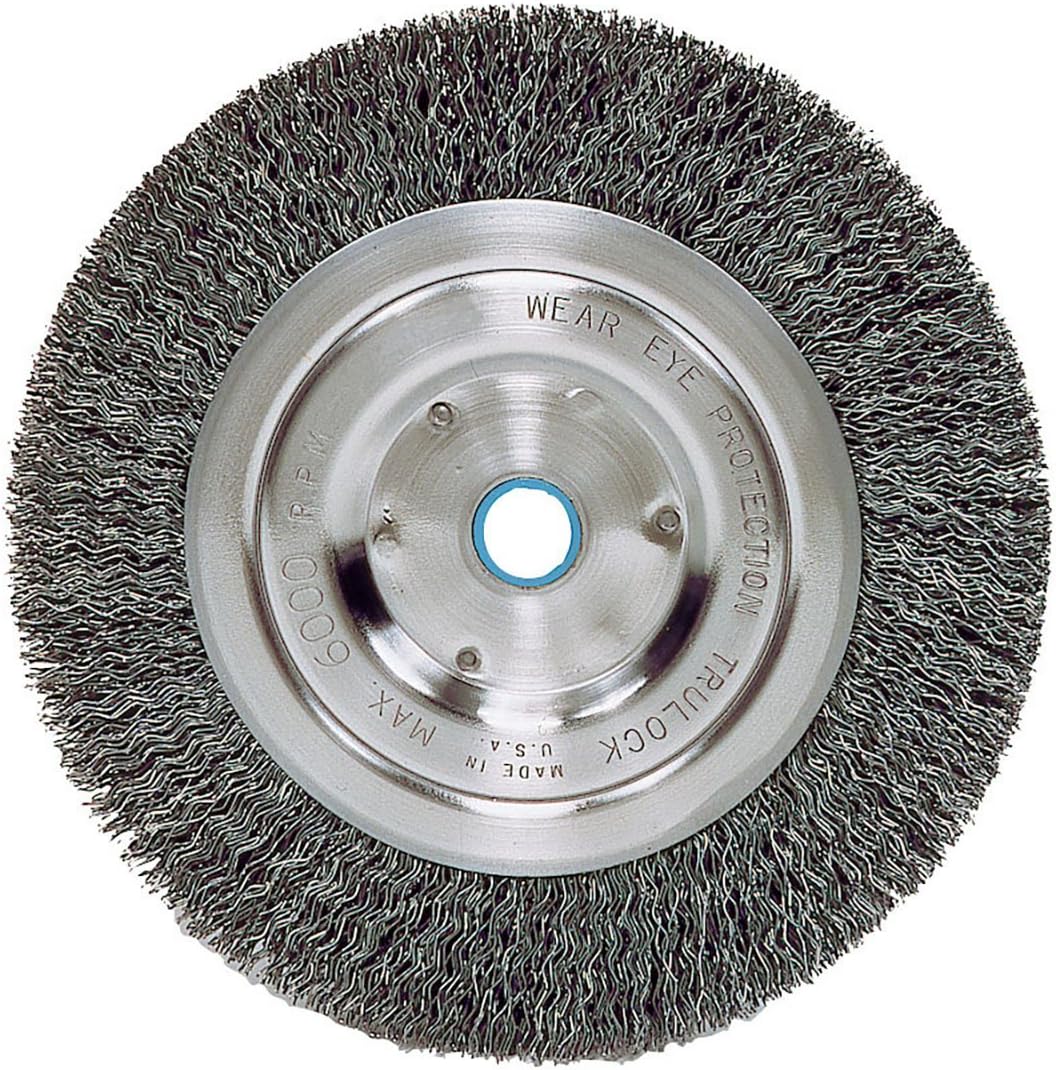 Weiler Vortec Pro Stainless Steel Wheel Brush 0.014 in Bristle Diameter - Arbor Attachment - 6 in Outside Diameter
