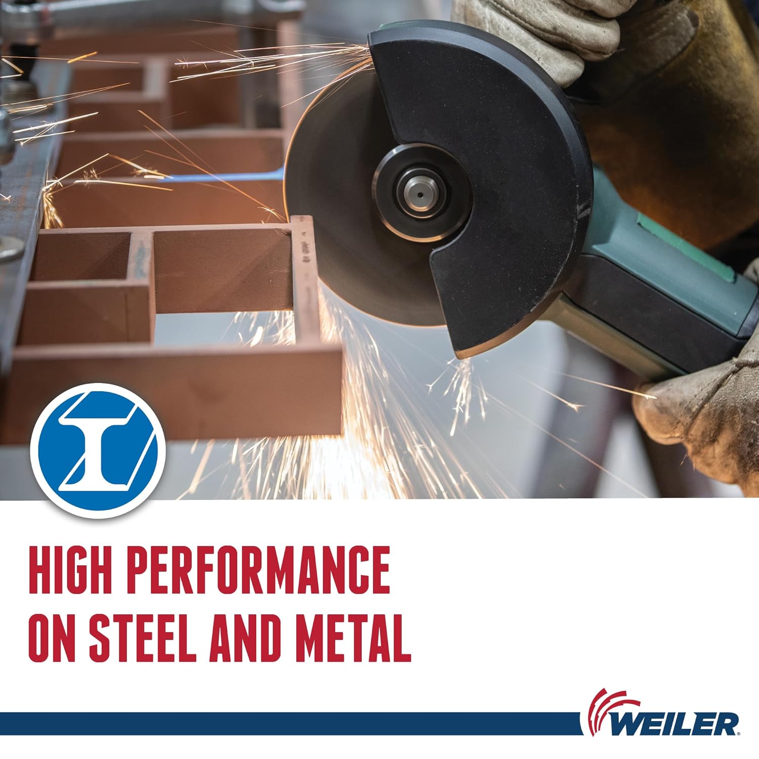 Weiler 57047 9 Inch Cutting Wheel, Tiger AO Steel/Metal Long Life Performance Cutting, 1/16" A60T Type 27 7/8" Arbor