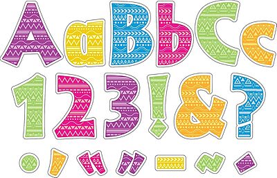 BARKER CREEK 4" Letter Pop-Outs 2-Pack, Kai Ola, Jazz Up Your Bulletin Boards with These Colorful Letters, 510 Upper and Lowercase Letters, Numbers & Punctuation Marks, 4" (3647)
